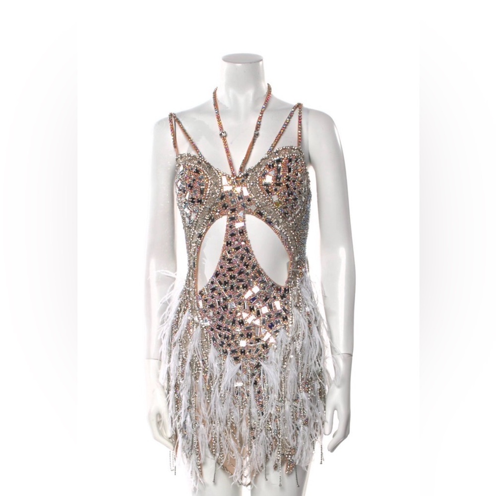 Portia and Scarlett Sequin and Feather Embellished Dress